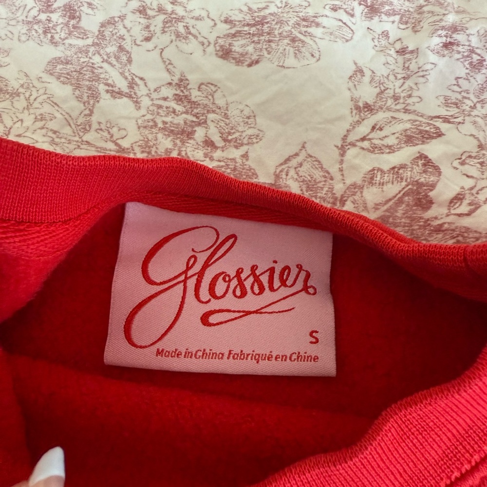 Glossier Red Graphic Crewneck Sweater - Picture 3 of 3